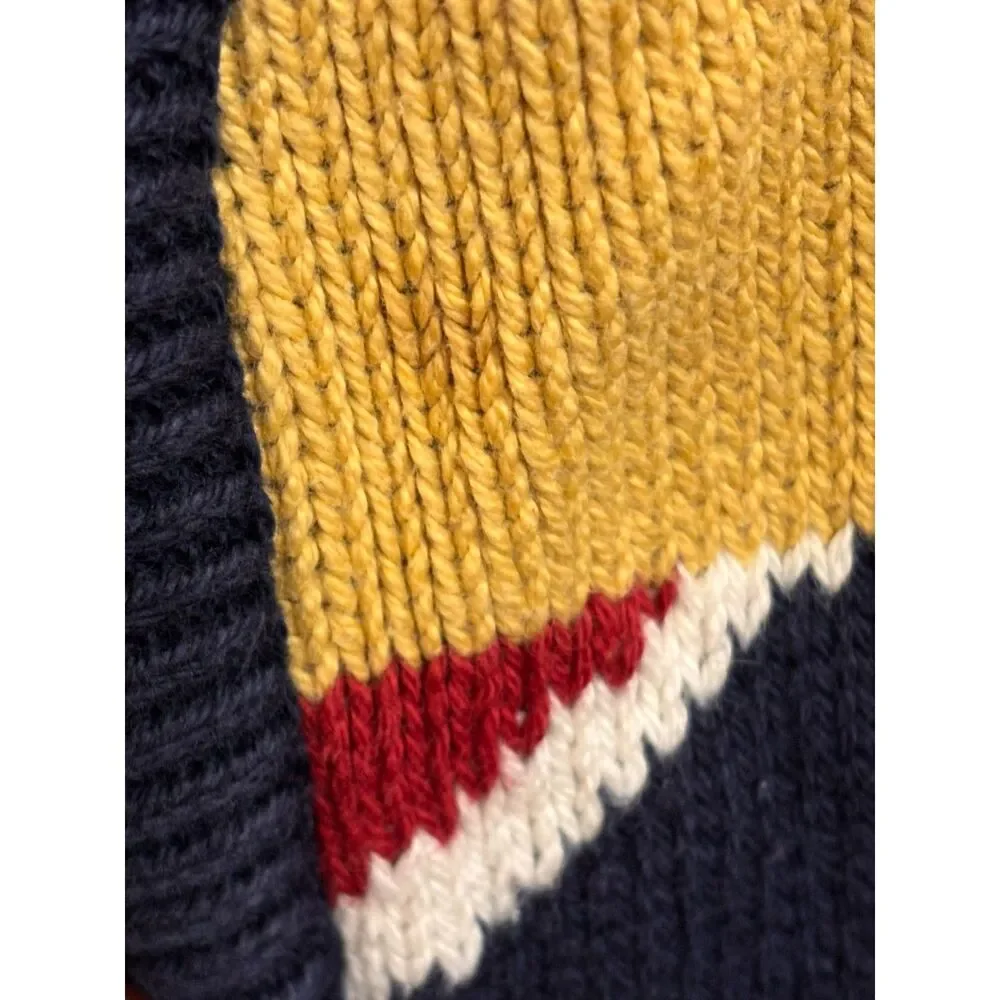 Vintage 90s Structure All-Over Flag Knit Sweater Vest Rare Retro Grandpa READ